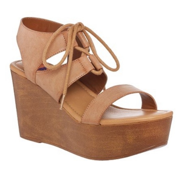 Rocket Dog Samora Harvest Tan Platform Wedge Sandals 90s Camel Brown - Picture 2 of 9